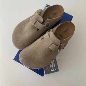 New Birkenstock Boston Taupe Suede